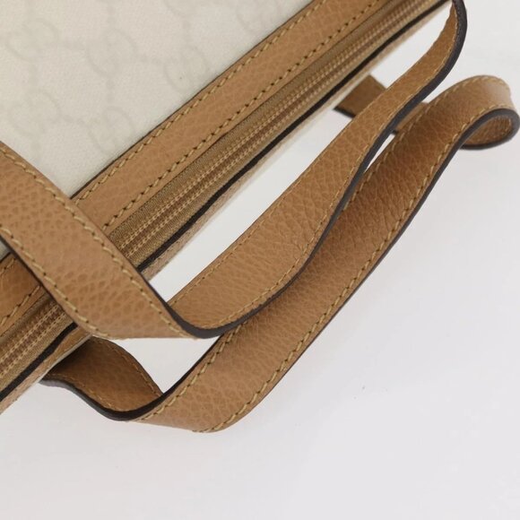 GUCCI GG Supreme Hand Bag PVC Leather Outlet White Gold 264210 Auth 159960 - Picture 8 of 16